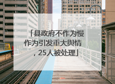 县政府不作为慢作为引发重大舆情，25人被处理