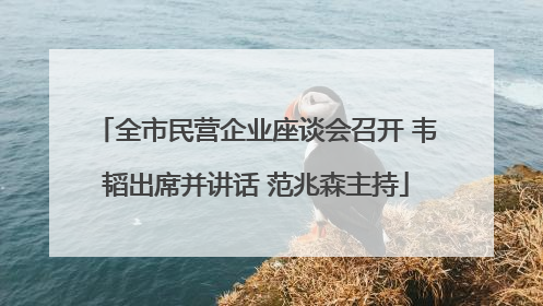 全市民营企业座谈会召开 韦韬出席并讲话 范兆森主持