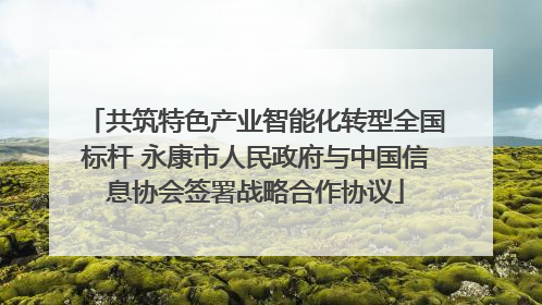 共筑特色产业智能化转型全国标杆 永康市人民政府与中国信息协会签署战略合作协议