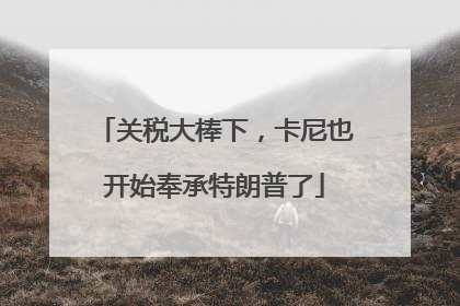 关税大棒下，卡尼也开始奉承特朗普了