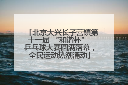 北京大兴长子营镇第十一届 “和谐杯” 乒乓球大赛圆满落幕，全民运动热潮涌动