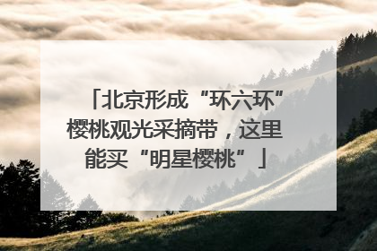 北京形成“环六环”樱桃观光采摘带，这里能买“明星樱桃”