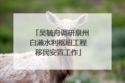 吴毓舟调研泉州白濑水利枢纽工程移民安置工作