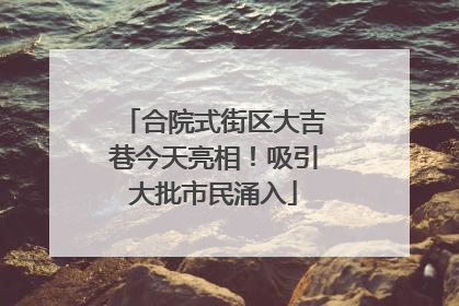 合院式街区大吉巷今天亮相！吸引大批市民涌入
