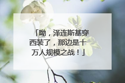呦，泽连斯基穿西装了，那边是十万人规模之战！