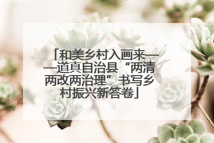 和美乡村入画来——道真自治县“两清两改两治理”书写乡村振兴新答卷