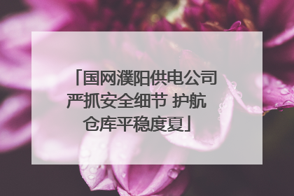 国网濮阳供电公司严抓安全细节 护航仓库平稳度夏