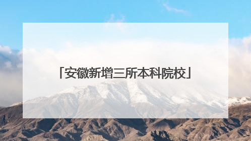 安徽新增三所本科院校