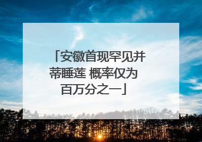 安徽首现罕见并蒂睡莲 概率仅为百万分之一