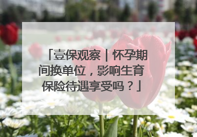 壹保观察｜怀孕期间换单位，影响生育保险待遇享受吗？