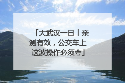 大武汉一日丨亲测有效，公交车上这波操作必须夸