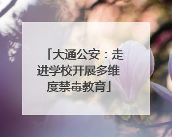 大通公安：走进学校开展多维度禁毒教育