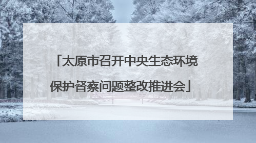 太原市召开中央生态环境保护督察问题整改推进会