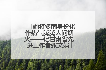 她将多面身份化作热气腾腾人间烟火——记甘肃省先进工作者张文娟