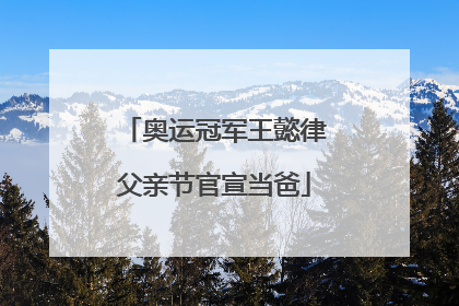 奥运冠军王懿律父亲节官宣当爸
