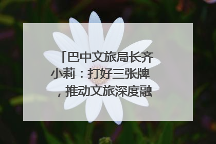巴中文旅局长齐小莉：打好三张牌，推动文旅深度融合｜文旅局长说