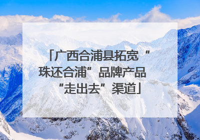 广西合浦县拓宽“珠还合浦”品牌产品“走出去”渠道