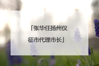 张华任扬州仪征市代理市长