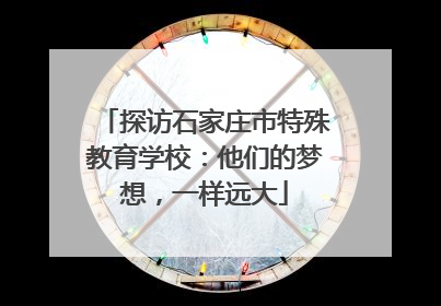 探访石家庄市特殊教育学校：他们的梦想，一样远大