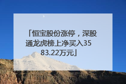 恒宝股份涨停，深股通龙虎榜上净买入3583.22万元