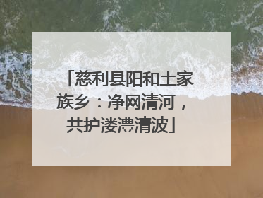 慈利县阳和土家族乡：净网清河，共护溇澧清波