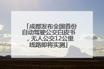 成都发布全国首份自动驾驶公交白皮书，无人公交12公里线路即将实测
