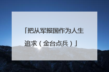 把从军报国作为人生追求（金台点兵）