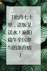 抬舟七十里，送饭又送水！麻阳端午全民参与的龙舟情