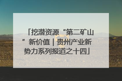 挖潜资源“第二矿山”新价值｜贵州产业新势力系列报道之十四