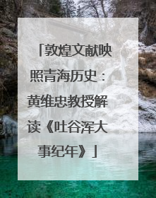 敦煌文献映照青海历史：黄维忠教授解读《吐谷浑大事纪年》