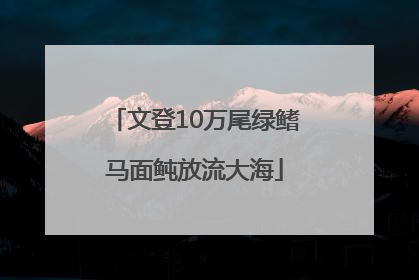 文登10万尾绿鳍马面鲀放流大海