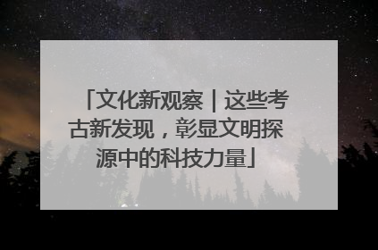 文化新观察｜这些考古新发现，彰显文明探源中的科技力量