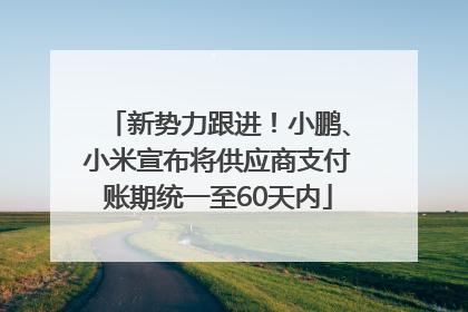 新势力跟进！小鹏、小米宣布将供应商支付账期统一至60天内