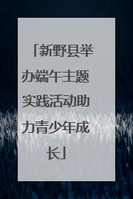 新野县举办端午主题实践活动助力青少年成长