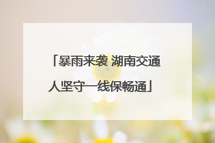 暴雨来袭 湖南交通人坚守一线保畅通