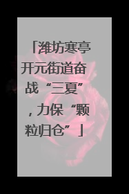 潍坊寒亭开元街道奋战“三夏”，力保“颗粒归仓”