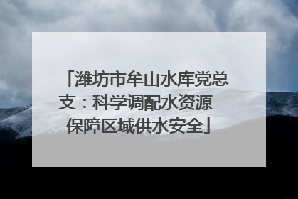 潍坊市牟山水库党总支：科学调配水资源 保障区域供水安全