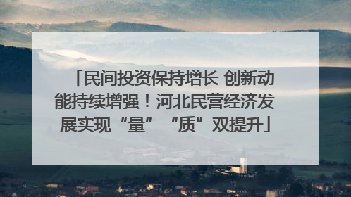 民间投资保持增长 创新动能持续增强！河北民营经济发展实现“量”“质”双提升