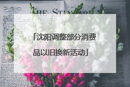 沈阳调整部分消费品以旧换新活动
