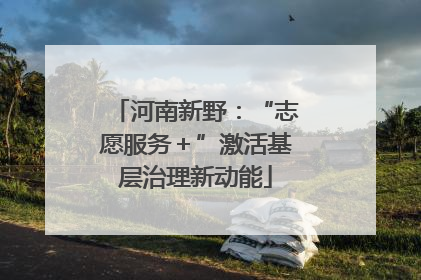 河南新野：“志愿服务＋”激活基层治理新动能