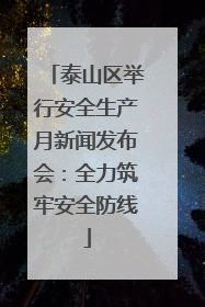 泰山区举行安全生产月新闻发布会：全力筑牢安全防线