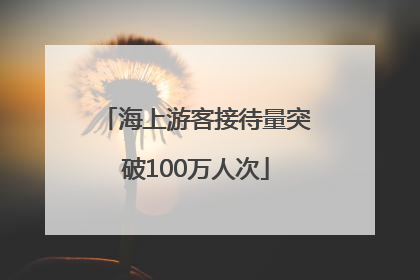 海上游客接待量突破100万人次