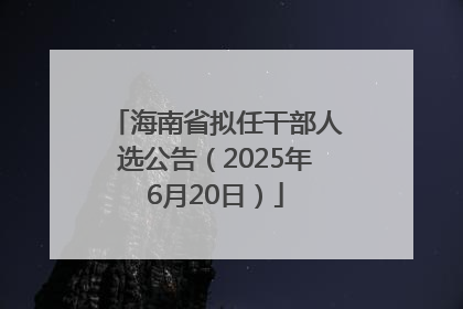 海南省拟任干部人选公告（2025年6月20日）