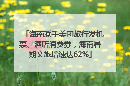 海南联手美团旅行发机票、酒店消费券，海南暑期文旅增速达62%
