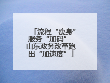 流程“瘦身”服务“加码” 山东政务改革跑出“加速度”
