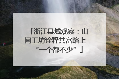 浙江县域观察：山间工坊诠释共富路上“一个都不少”