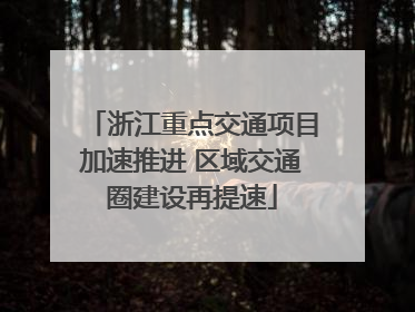 浙江重点交通项目加速推进 区域交通圈建设再提速