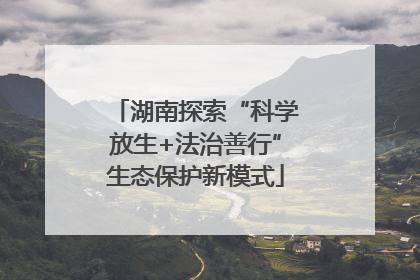 湖南探索“科学放生+法治善行”生态保护新模式