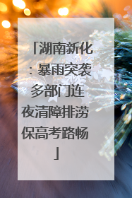 湖南新化：暴雨突袭 多部门连夜清障排涝保高考路畅
