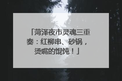 菏泽夜市灵魂三重奏：红柳串、砂锅，烫嘴的馄饨！
